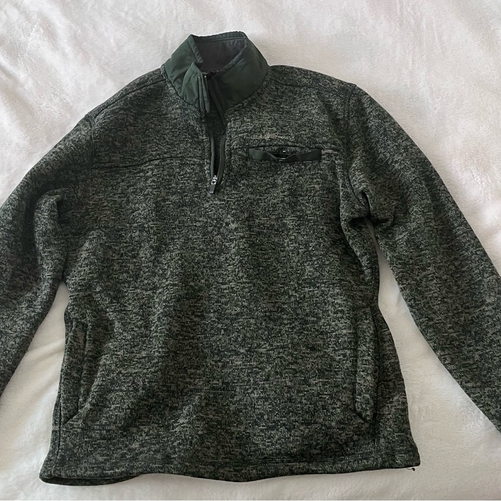Eddie Bauer Men's Dark Green Zip-Up Sweater